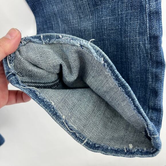 Express (6) Stella Bootcut Jeans (30x29) Shirt Dark Wash Low Rise Crystal Stud - Picture 9 of 13